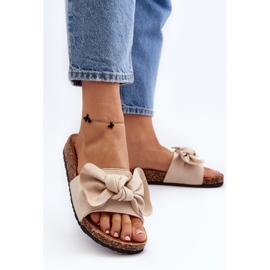 Chanclas de Mujer con Lazo Beige Ezephira 4