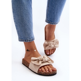 Chanclas de Mujer con Lazo Beige Ezephira 5
