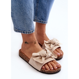 Chanclas de Mujer con Lazo Beige Ezephira 6