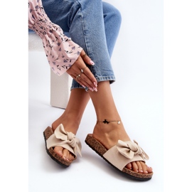 Chanclas de Mujer con Lazo Beige Ezephira 8