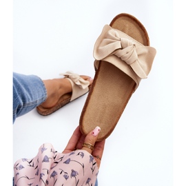 Chanclas de Mujer con Lazo Beige Ezephira 1