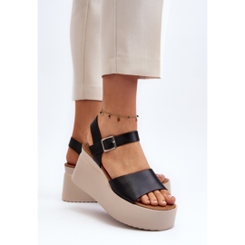 Sandalias Cuña Mujer Geferia Negras negro 8