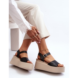 Sandalias Cuña Mujer Geferia Negras negro 1 Sandalias Cuña Mujer Geferia Negras negro 1