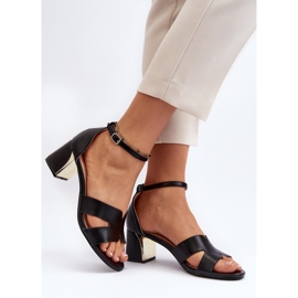 Sandalias de tacón alto en bloque para mujer Negro Irivana 4