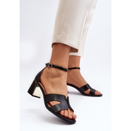 Sandalias de tacón alto en bloque para mujer Negro Irivana 5