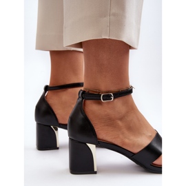 Sandalias de tacón alto en bloque para mujer Negro Irivana 7