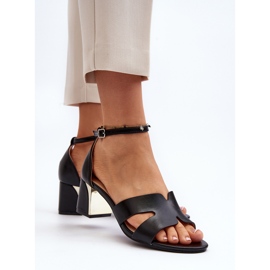 Sandalias de tacón alto en bloque para mujer Negro Irivana 8