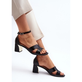 Sandalias de tacón alto en bloque para mujer Negro Irivana 1