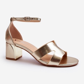Sandalias de Mujer con Tacón Cuadrado Gold Irivana dorado 2