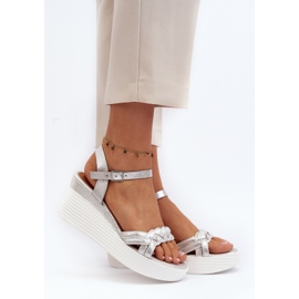 Sandalias de cuña Esinna plateadas plata 1 Sandalias de cuña Esinna plateadas plata 1