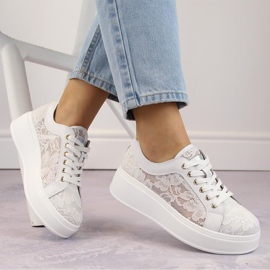 Deportivas mujer plataforma cordones blanco S.Barski HY025 1 Deportivas mujer plataforma cordones blanco S.Barski HY025 1