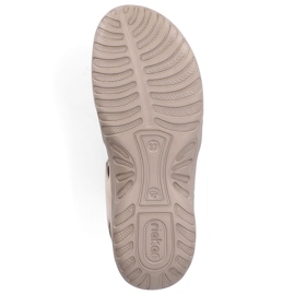 Sandalias de mujer cómodas con velcro y elásticos beige Rieker 64870-62 14