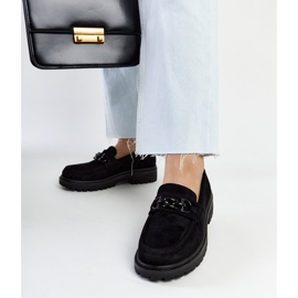 Mocasines de ante negro con hebilla Lyle 2