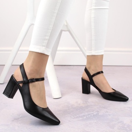 Sandalias formales de mujer con tacón alto, negro Sergio Leone SK446 2