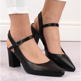 Sandalias formales de mujer con tacón alto, negro Sergio Leone SK446 3