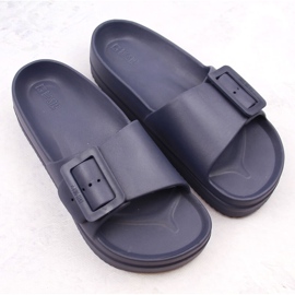 Pantuflas de mujer con plataforma de espuma y hebilla, azul marino Big Star NN274A665 8