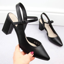 Sandalias formales de mujer con tacón alto, negro Sergio Leone SK446 4