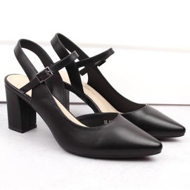 Sandalias formales de mujer con tacón alto, negro Sergio Leone SK446 5