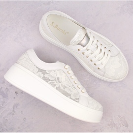Deportivas mujer plataforma cordones blanco S.Barski HY025 7