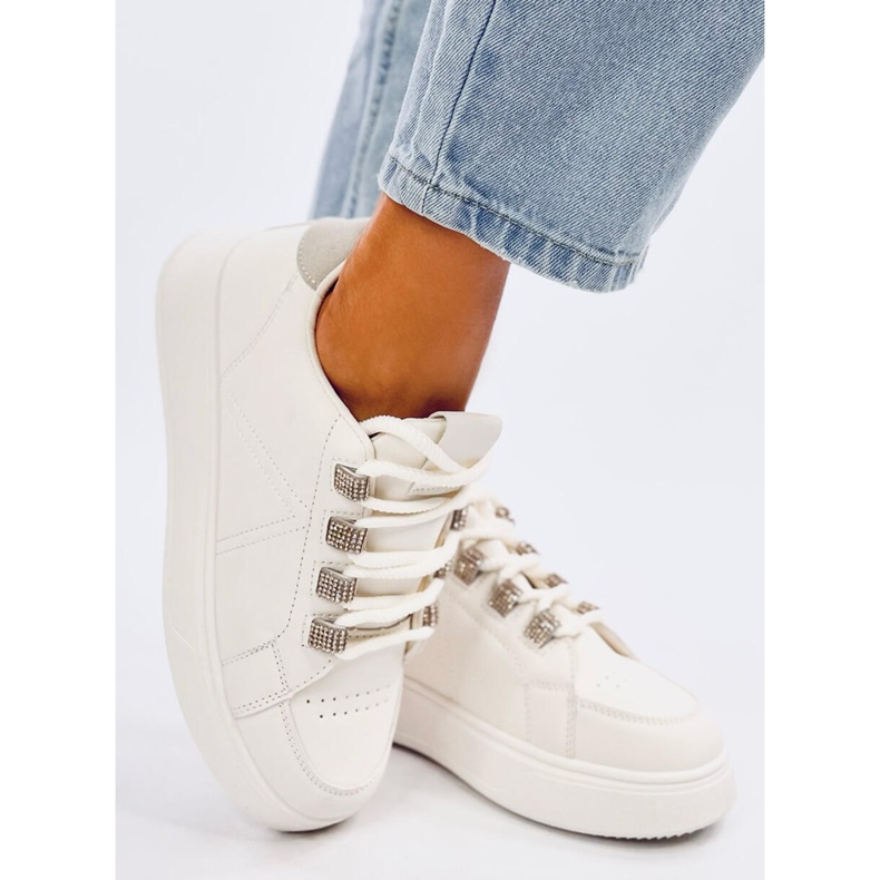 Sadri Zapatillas beige con cordones gruesos 2 Sadri Zapatillas beige con cordones gruesos 2