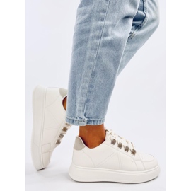 Sadri Zapatillas beige con cordones gruesos 4