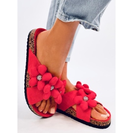 Chanclas de corcho con flores cojín Charss Orange naranja 2