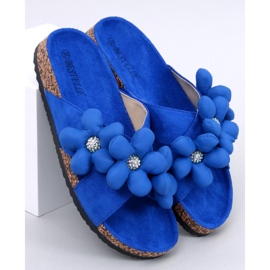Chanclas de corcho con flores cojín Charss Blue azul 5