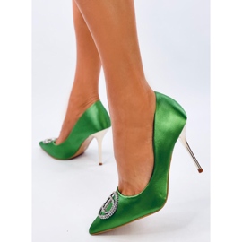 Malconi Tacones verdes con decoración de cristal. 3