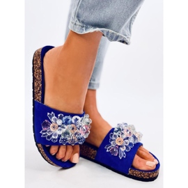Chanclas de corcho con piedras Maliv Blue azul 2