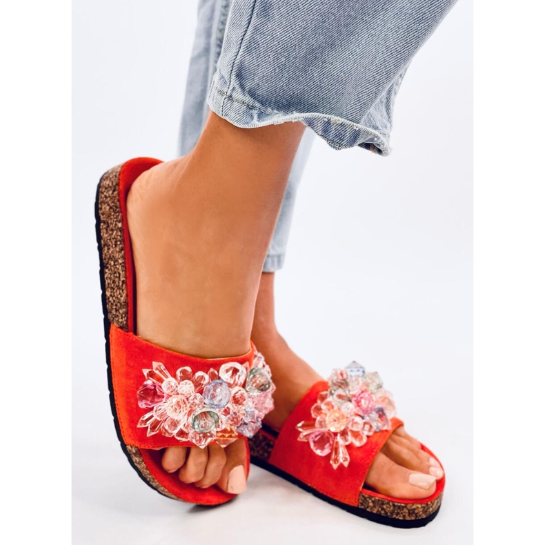 Chanclas de corcho con piedras Maliv Naranja 2