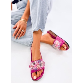 Chanclas de corcho con piedras Maliv Fucsia rosado 5