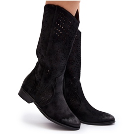 Vinceza Botines midi calados Negro Kleorelia 9