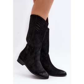 Vinceza Botines midi calados Negro Kleorelia 2