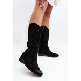 Vinceza Botines midi calados Negro Kleorelia 4