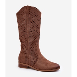 Vinceza Botas media caña caladas Marrón Kleorelia 1