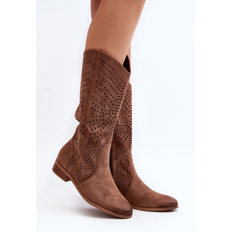 Vinceza Botas media caña caladas Marrón Kleorelia 2