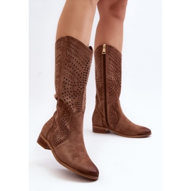 Vinceza Botas media caña caladas Marrón Kleorelia 3