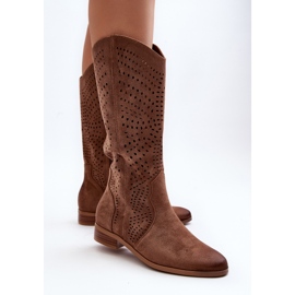 Vinceza Botas media caña caladas Marrón Kleorelia 5