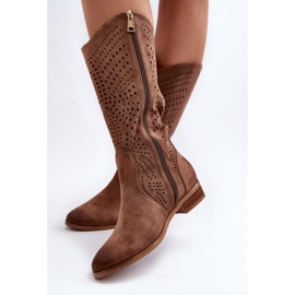 Vinceza Botas media caña caladas Marrón Kleorelia 6