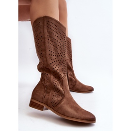 Vinceza Botas media caña caladas Marrón Kleorelia 7