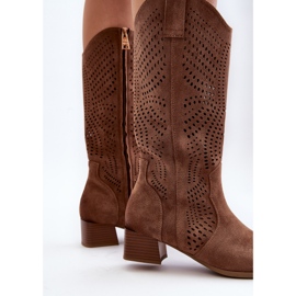 Vinceza Botas Tacón Bajo Calado Marrón Walea 6