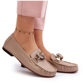 Mocasines Mujer Piel Con Adorno Laura Messi 2761 Beige 9