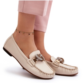Mocasines Mujer Piel Con Adorno Laura Messi 2761 Beige Claro 7