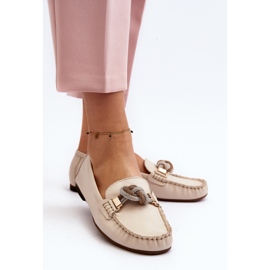Mocasines Mujer Piel Con Adorno Laura Messi 2761 Beige Claro 5