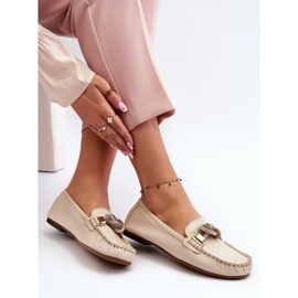 Mocasines Mujer Piel Con Adorno Laura Messi 2761 Beige Claro 6