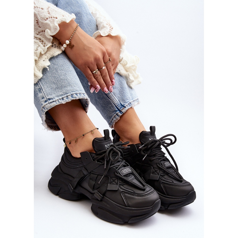 Zapatillas Deportivas de Mujer con Suela Gruesa, Negro Windamella 2