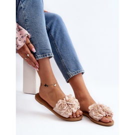 Pantuflas De Mujer Con Flores Beige Eelfan 8