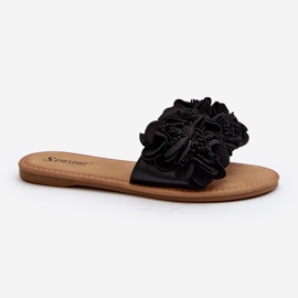 Chanclas de Mujer con Flores Negro Eelfan 2