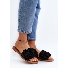 Chanclas de Mujer con Flores Negro Eelfan 3