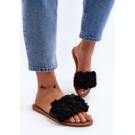 Chanclas de Mujer con Flores Negro Eelfan 5